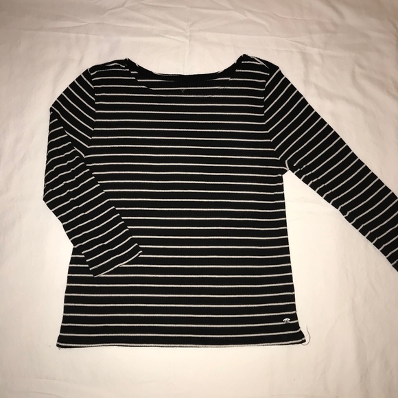 🌼3/$30 Soft & Sexy T 3/4 Sleeve Black and White Stripes - Picture 3 of 5